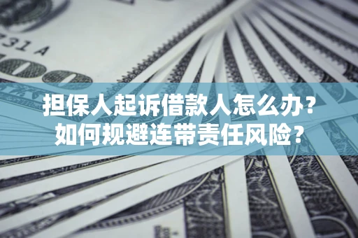 北京担保人起诉借款人怎么办？如何规避连带责任风险？